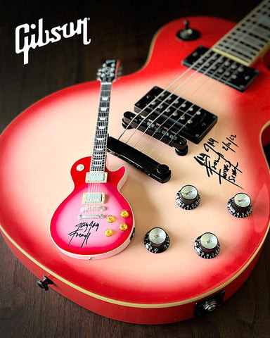 Autographed Jay Jay French Miniature Guitar