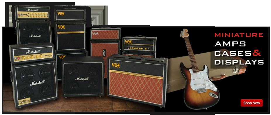 Miniature Guitar Accessories - Amps, Cases, and Displays