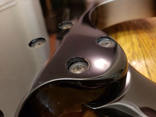 Bolt-on neck joint construction of the Cort Gene Simmons Axe Bass.