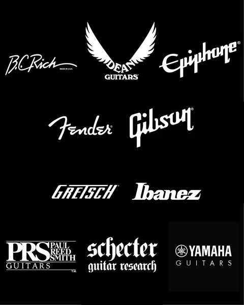 Various Guitar Brands in Miniature Form