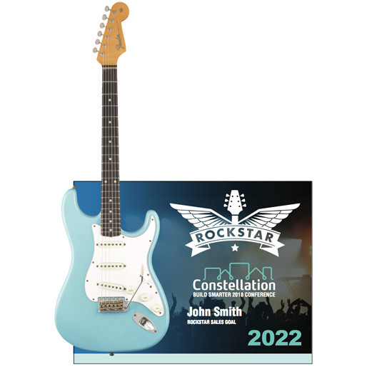 Glass Frame Rockstar Award with Miniature Guitar