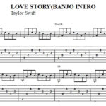 Guitar chord diagram for Love Story intro fingerpicking lesson, perfect for beginner guitarists learning Taylor Swift songs.