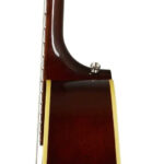 Gibson 50s LG-2 reissue side view, showcasing its vintage sunburst finish and compact body shape, ideal for comfortable playing.