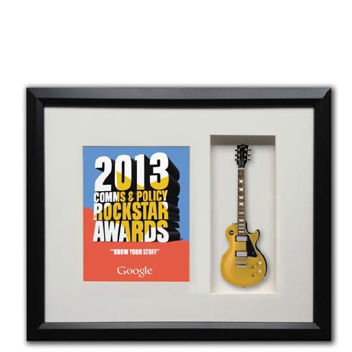Shadowbox Display Case for Miniature Guitar Award