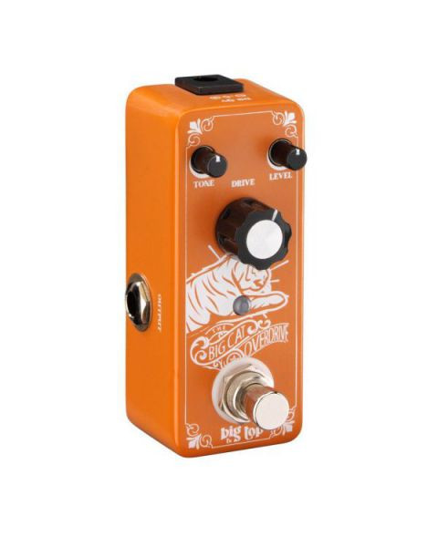 The Big Top Big Cat Mini Overdrive Pedal offers versatile overdrive tones in a small enclosure.
