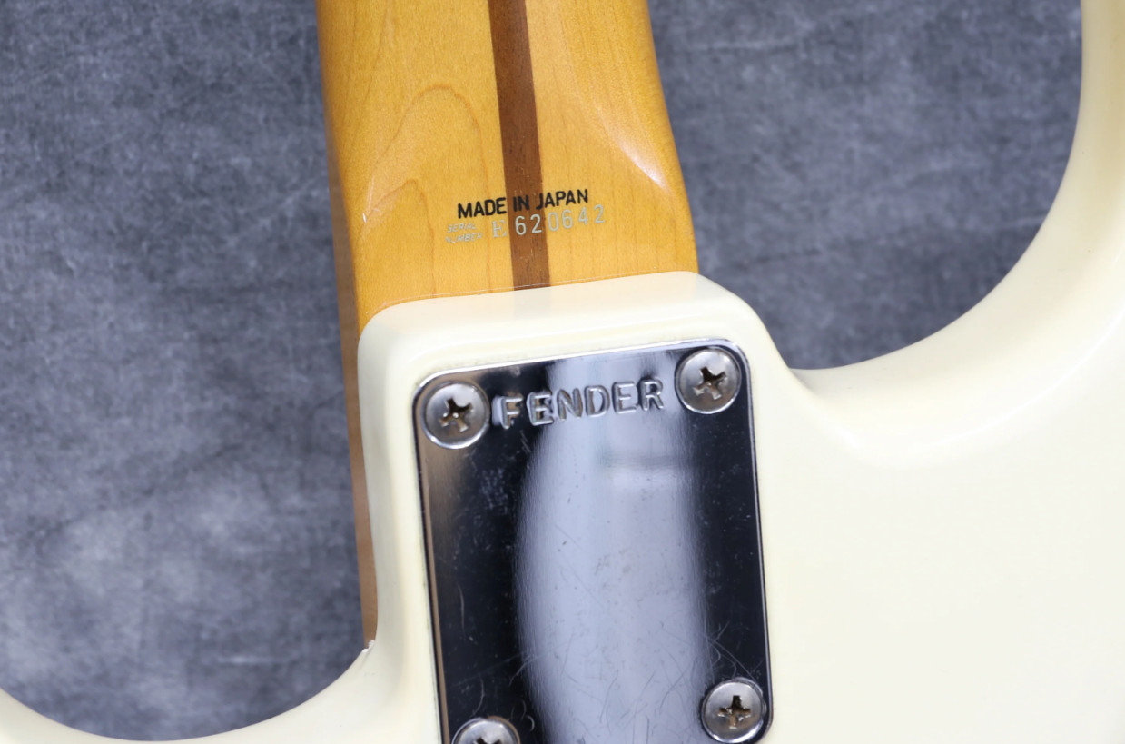 Image of a Fender Stratocaster Made in Japan, showcasing the 'Made in Japan' decal on the headstock.