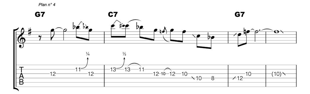 Blues guitar lick in the style of Eric Clapton with bends and movement