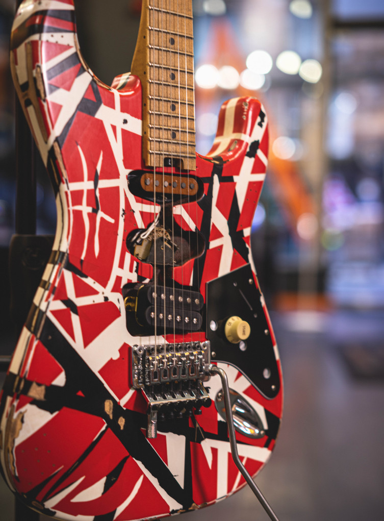 Eddie Van Halen playing his Frankenstein guitar