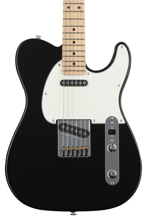 G&amp;L Fullerton Deluxe ASAT Classic Electric Guitar Jet Black with Maple Fingerboard. Jet Black finish on a G&amp;L ASAT Classic with a Maple fingerboard, emphasizing the guitar's sleek, modern look and bright tonal characteristics. A stylish and versatile G&amp;L guitar.