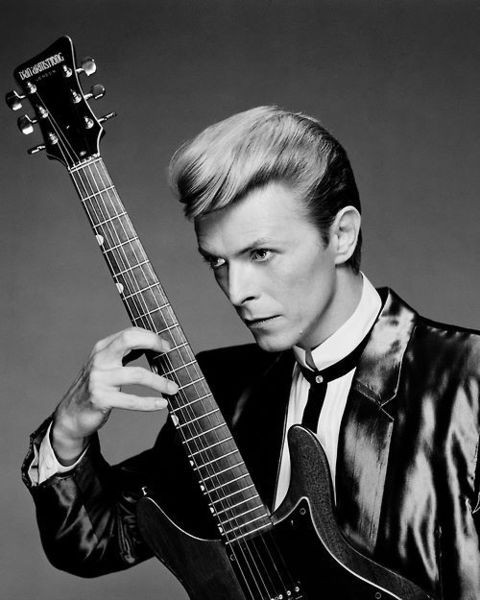 David Bowie playing his Dan Armstrong 341 electric guitar