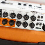 Orange Crush Acoustic 30 control panel showcasing intuitive layout and signature hieroglyphics.