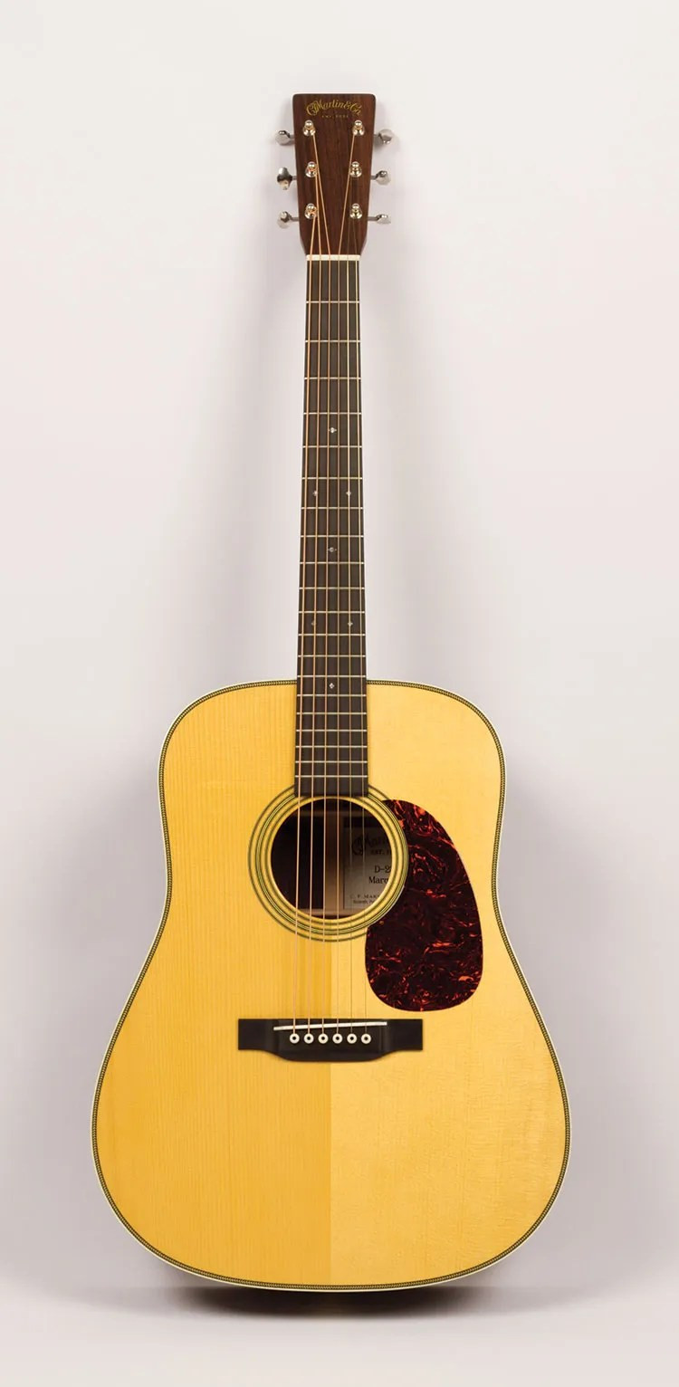 Bob Dylan playing a Martin D-28 acoustic guitar at The Concert for Bangladesh