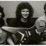 Young Dimebag Darrell wins his Dean guitar in 1981 with his mother Carolyn Abbott and Dean Zelinsky.