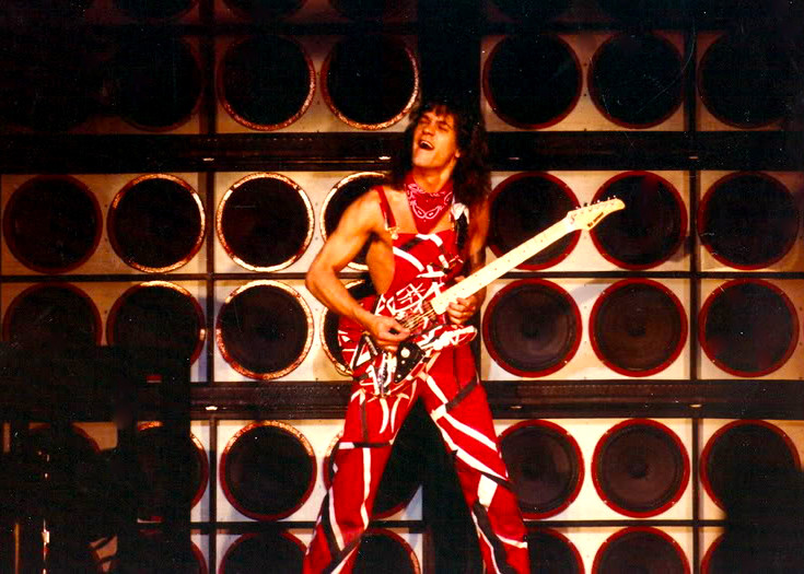 Eddie Van Halen iconic guitar pose