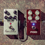 A collection of MXR gain pedals, showcasing overdrive, distortion, and fuzz, suggesting the versatility of MXR guitar effects for tone shaping.