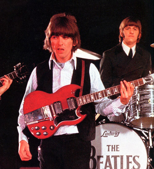 Close-up of George Harrison's Gibson SG Standard guitar