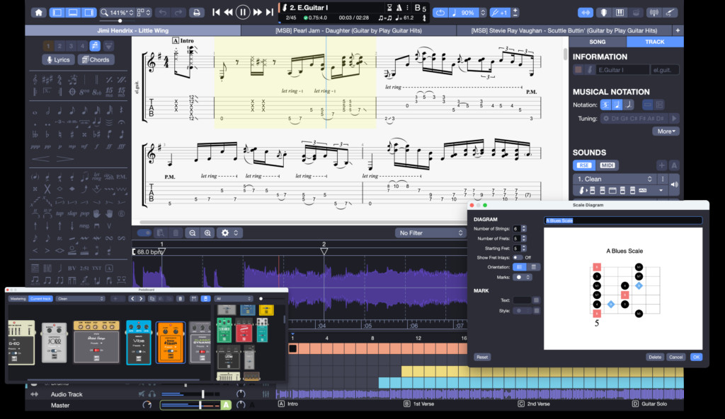 Guitar Pro 8 software for learning blues guitar tabs