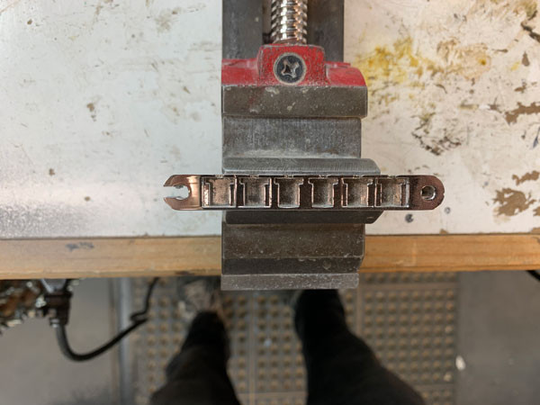 Testing bridge height and string alignment on the Gibson Dove