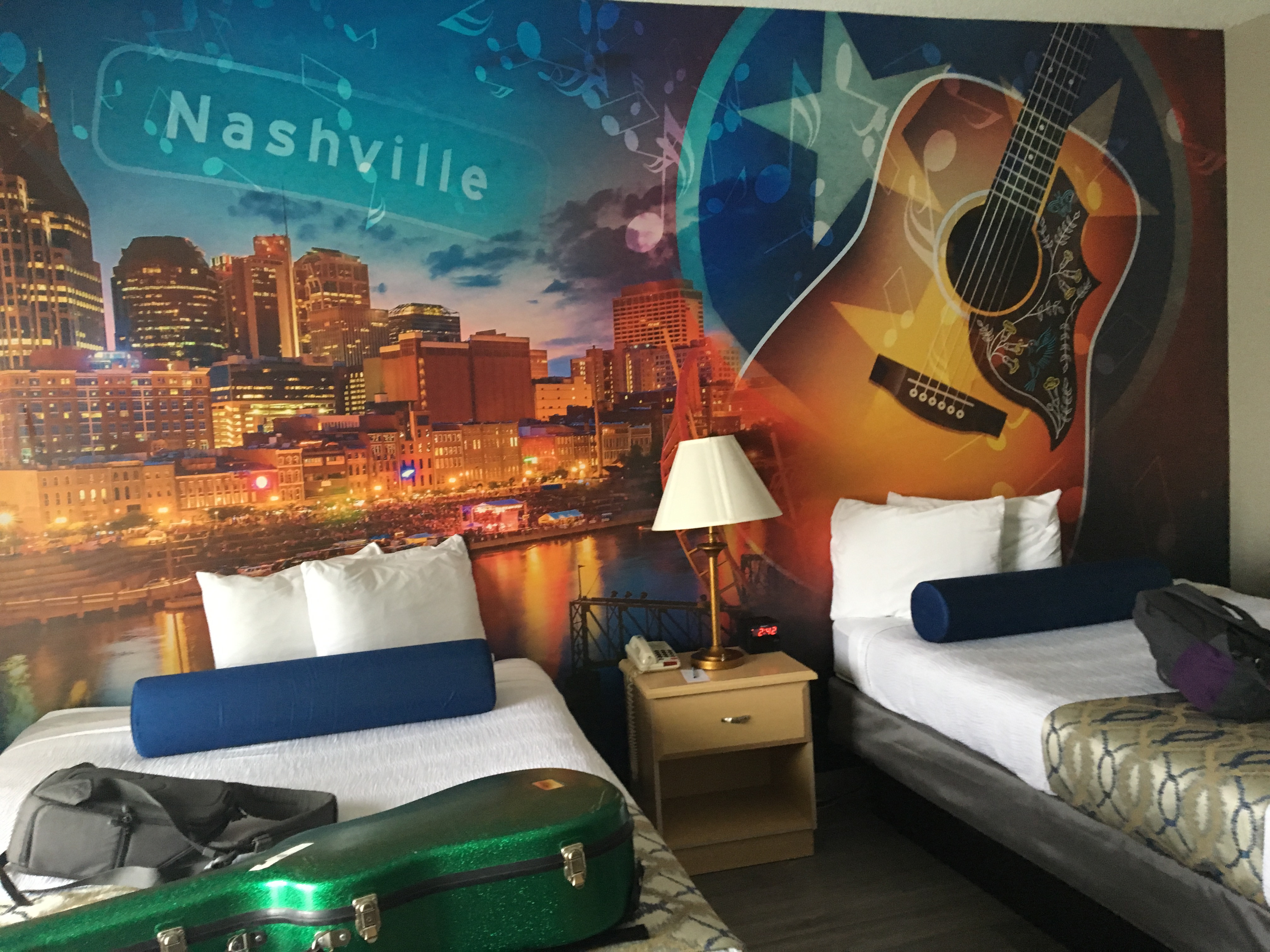 Hotel room decor near Grand Ole Opry, Nashville