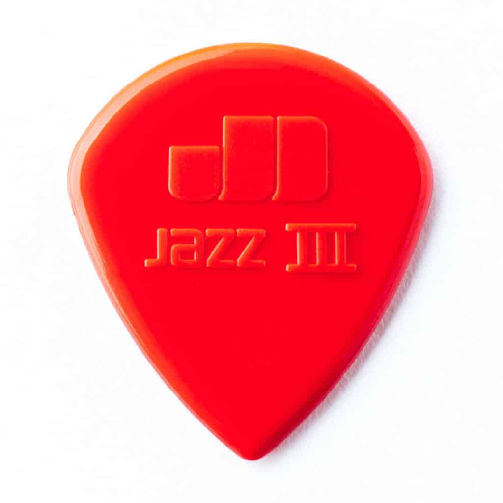 Red Dunlop Jazz III guitar pick