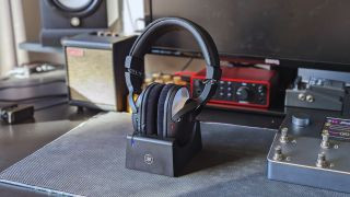 Yamaha YH-WL500 wireless headphones on a studio desk setup