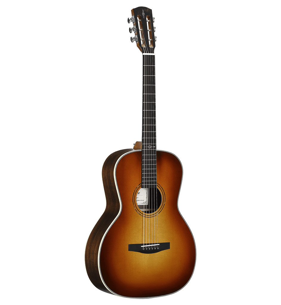 Alvarez LT70e Herringbone Sunset Laureate 000 12 fret acoustic-electric guitar, laureate 000 12 fret with herringbone and sunset finish.