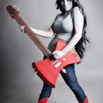Marceline Cosplayer with Axe Bass Guitar Prop