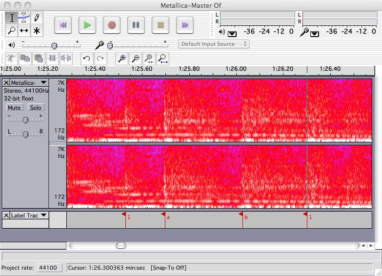 Audacity analysis of &quot;Master of Puppets&quot; rhythm