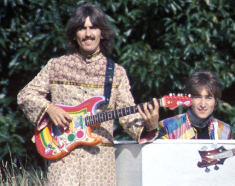 George Harrison playing &quot;Rocky&quot; the Stratocaster on Magical Mystery Tour