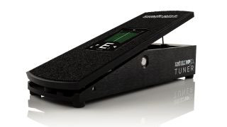 Ernie Ball VPJR Tuner pedal combining volume and tuning functions, showcased on a neutral background