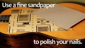 Classical guitar nail polishing paper