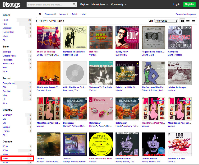 Discogs Search Results