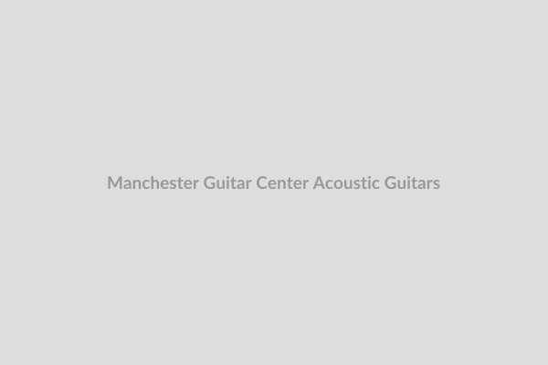 Acoustic guitars hanging on display at Manchester Guitar Center
