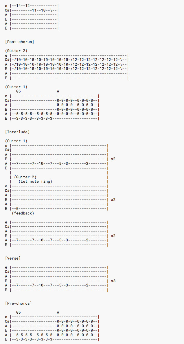 Seven Nation Army Guitar Tab 3