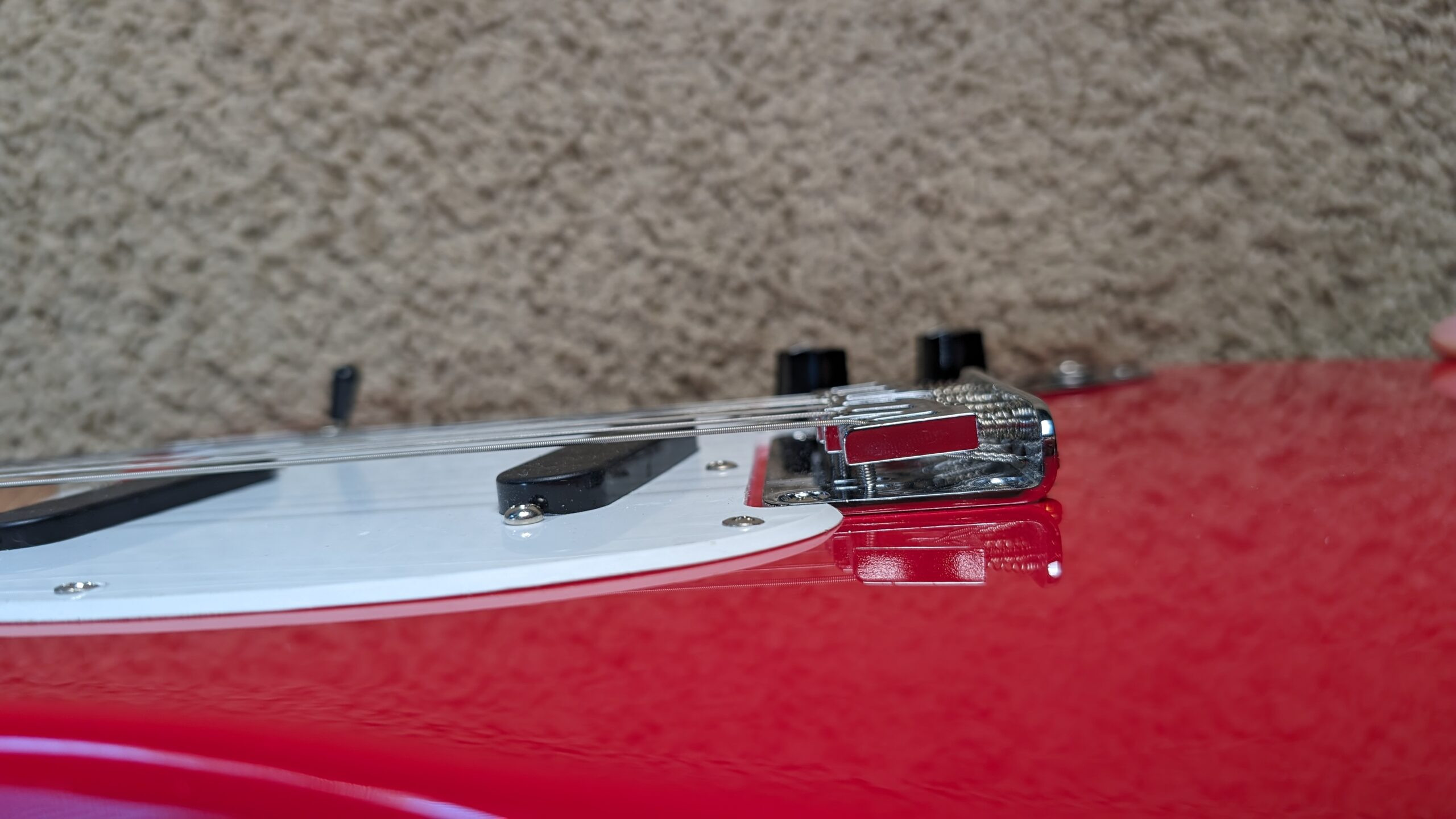 Squier Sonic Mustang Bridge Side View