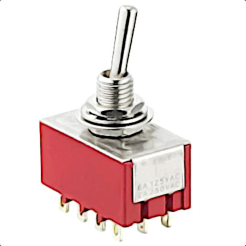 Image of a 3-way toggle switch and a push-pull potentiometer for guitar wiring mods