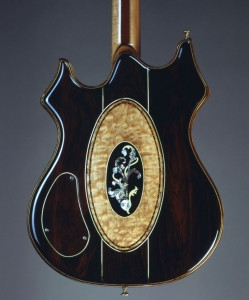 Detailed inlay on the back of Jerry Garcia's Tiger Guitar