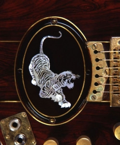 Tiger Guitar base plate detail showcasing craftsmanship