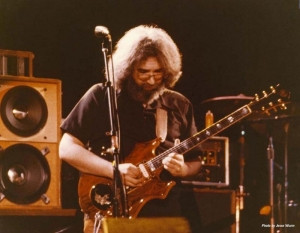 Jerry Garcia with the Tiger guitar during a Grateful Dead performance