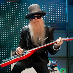 Billy Gibbons signature beard and bluesy guitar style