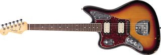 Close up of Kurt Cobain's Fender Jaguar headstock