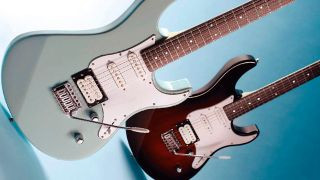Two Yamaha Pacifica 112Vs on blue background