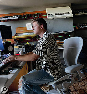 Charlie Puth at work in his studio.