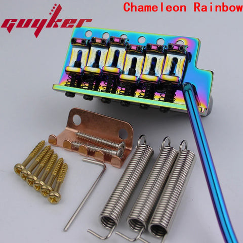 Electric guitar bridge with tremolo system